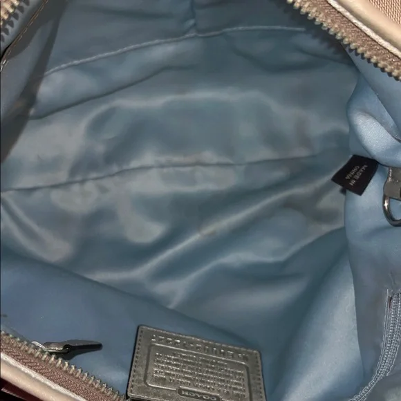 Coach Gold and Silver Monogram Hobo Y2K 2000s Pleated Shoulder Bag - Picture 6 of 11